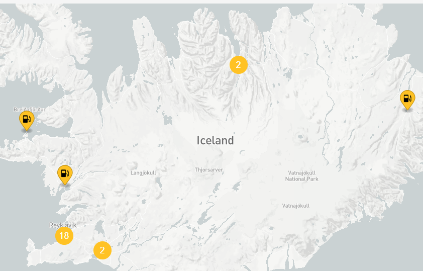 Atlantsolía gas station in Iceland
