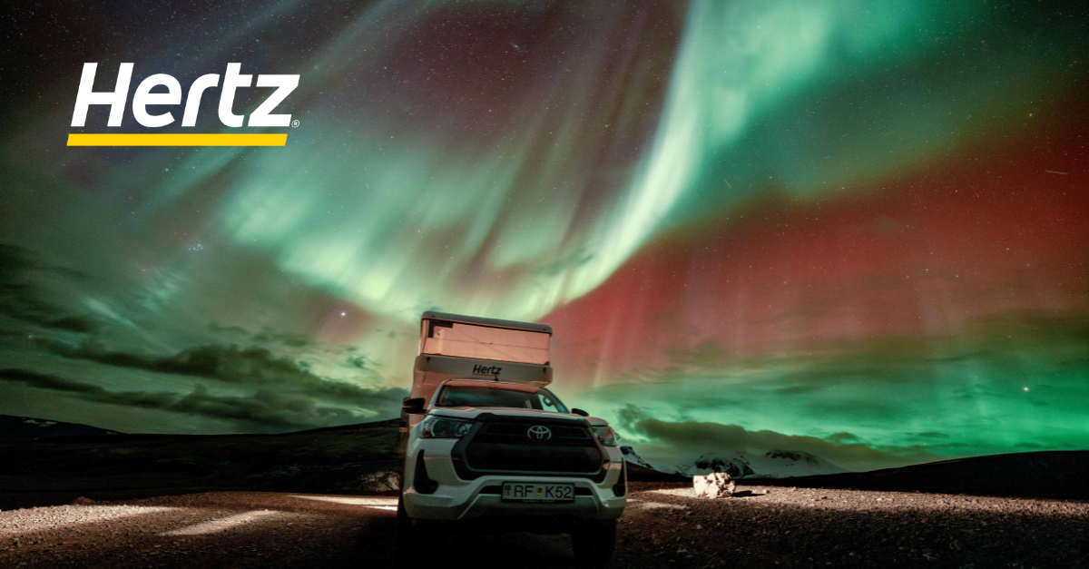Die Aurora mit einem **Hertz Island 4x4 Camper** beobachten
