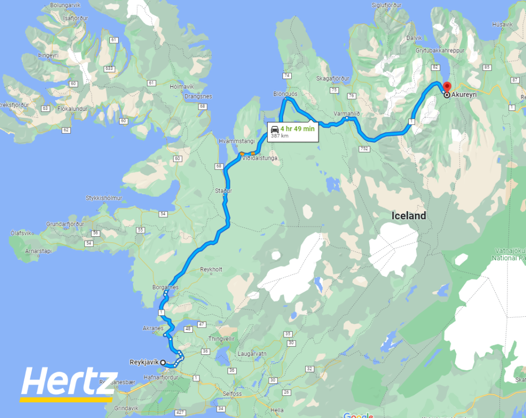 localisation de Akureyri en Islande