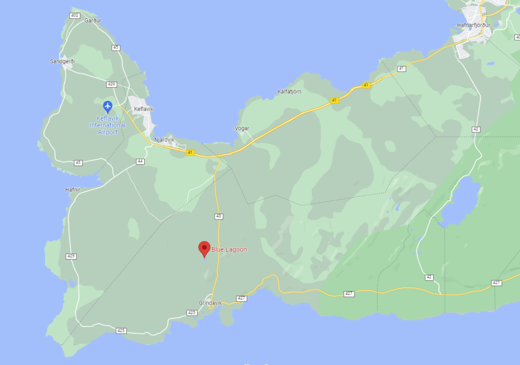 le Blue Lagoon est proche de l'aéroport KEF, l'aéroport international d'Islande