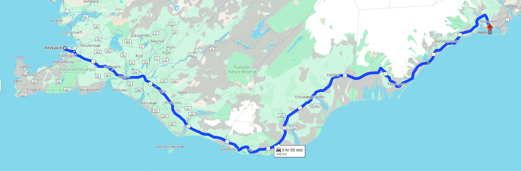 le meilleur itinéraire de Reykjavik à Hofn