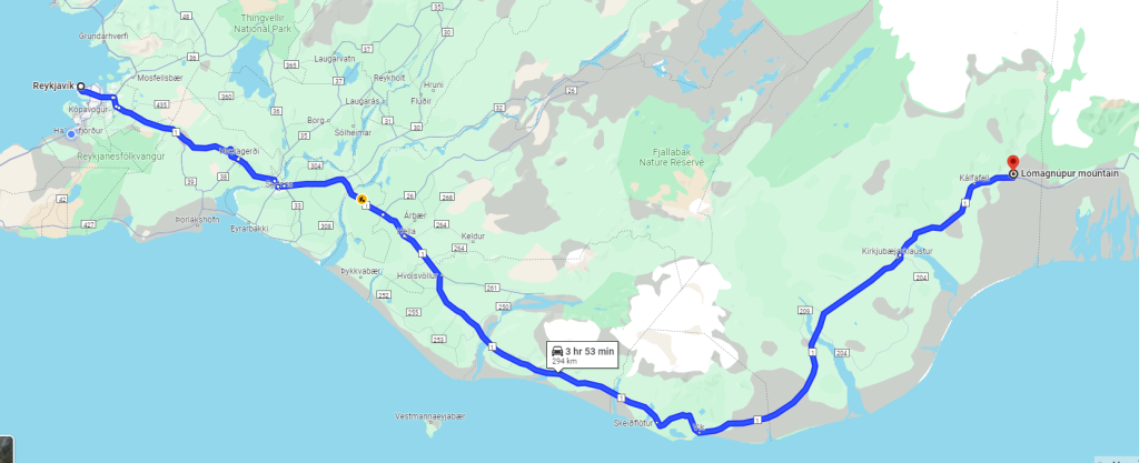 de Reykjavik à la montagne de Lómagnúpur
