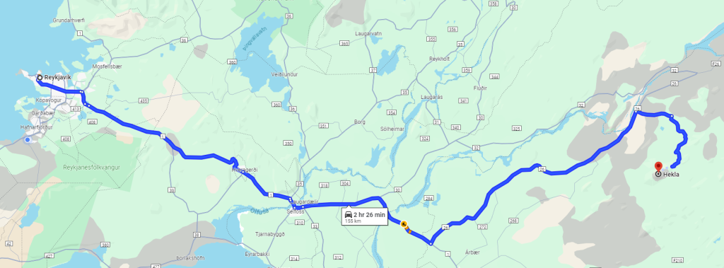 de Reykjavik à la montagne de Hekla