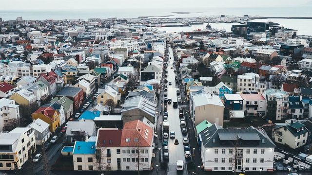Vista urbana di Reykjavik, capitale Islanda