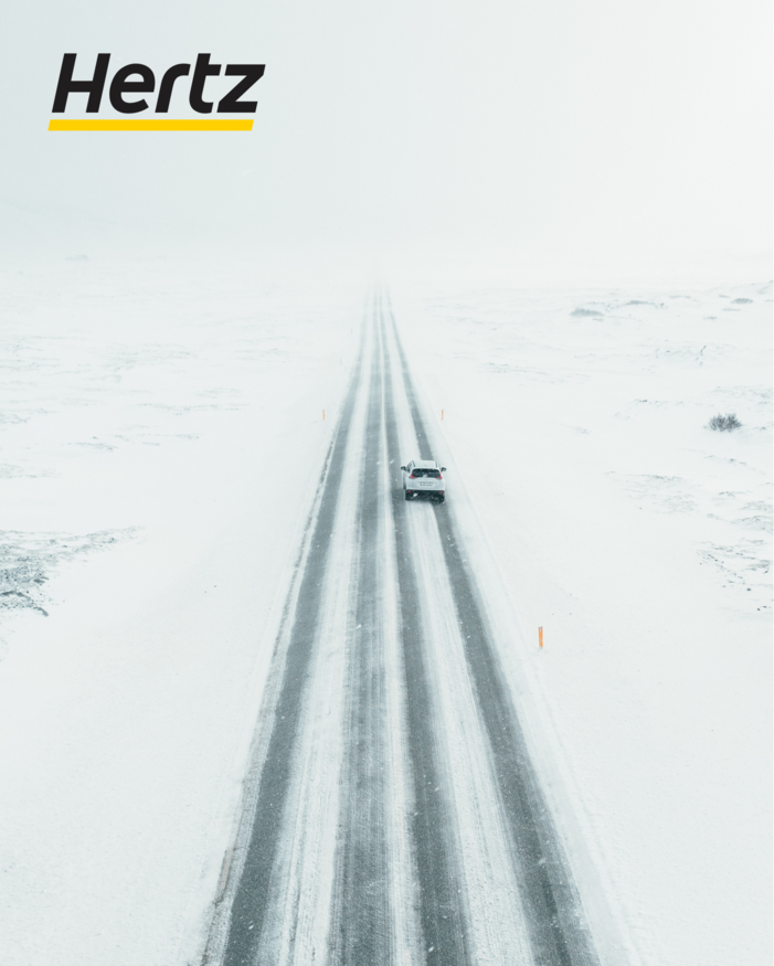 Esempio di strada innevata in Islanda