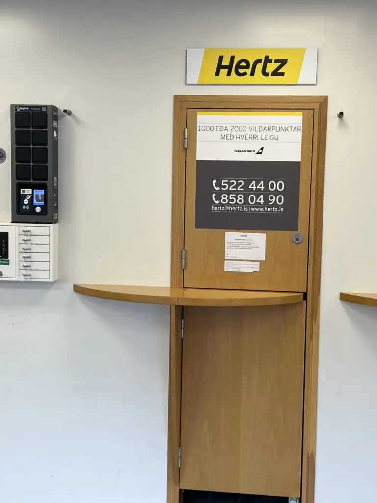 Hertz Iceland Isafjordur rental desk inside airport