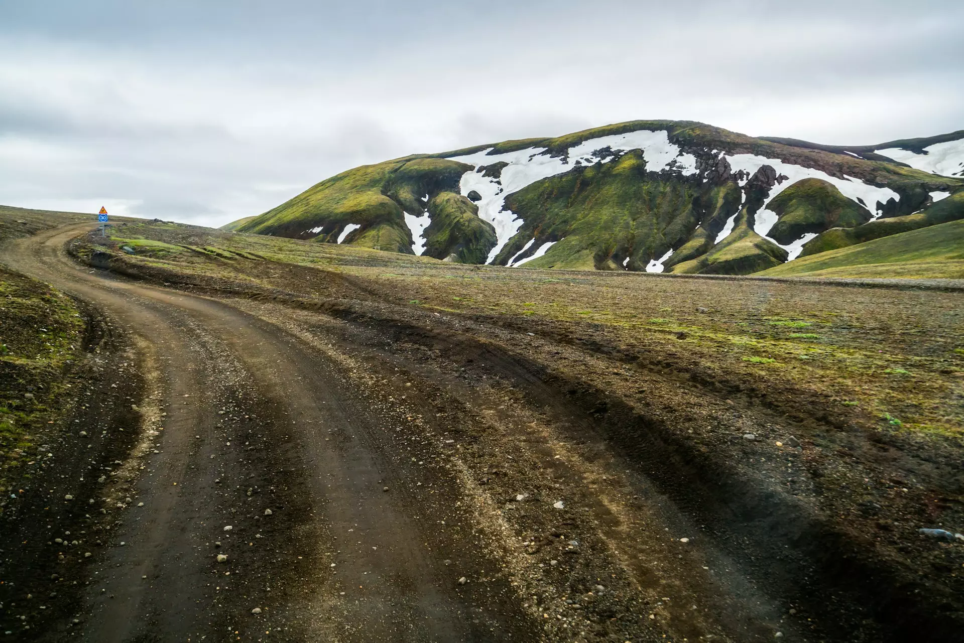 Typical gravel road in Iceland
