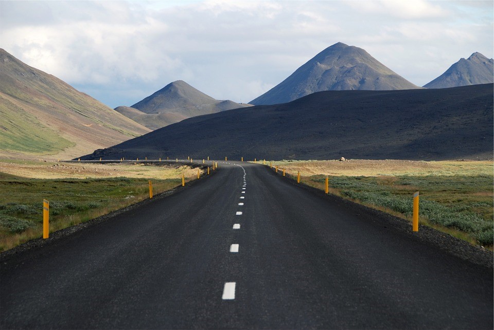 driving on the ring road of iceland