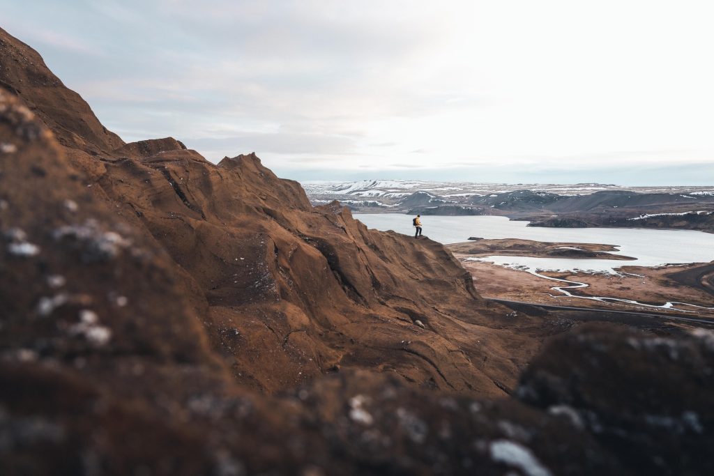 beautiful lake on Reykjanes Iceland