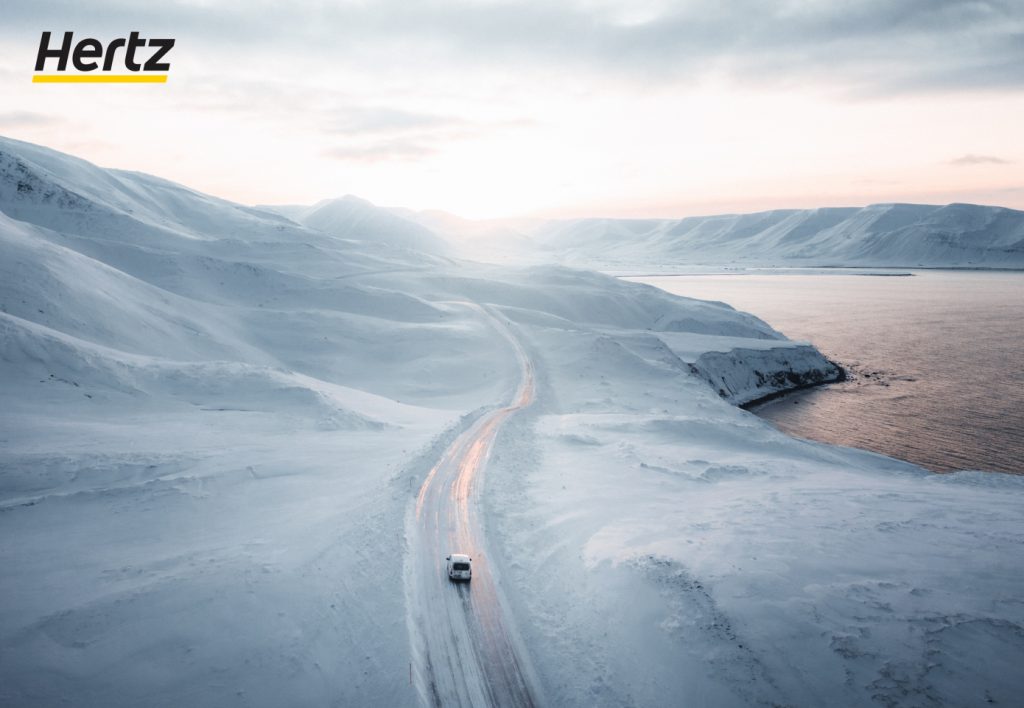 winter road condition in Iceland