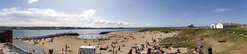 Nautholsvik beach is located in iceland capital Reykajvik