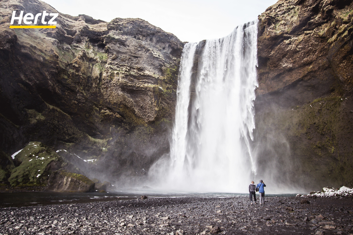 it is possible to visit skogafoss in iceland with a rental car within one day