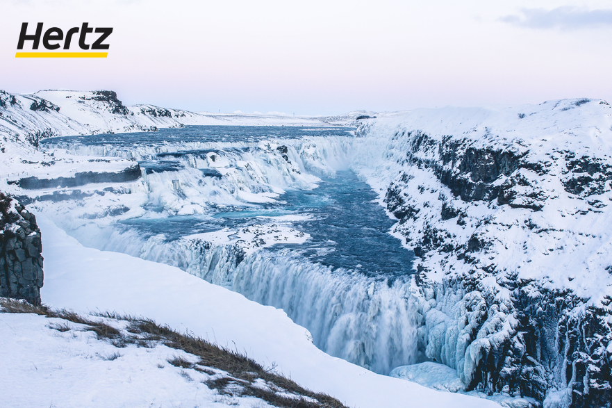 the famous gullfoss in Iceland golden circle