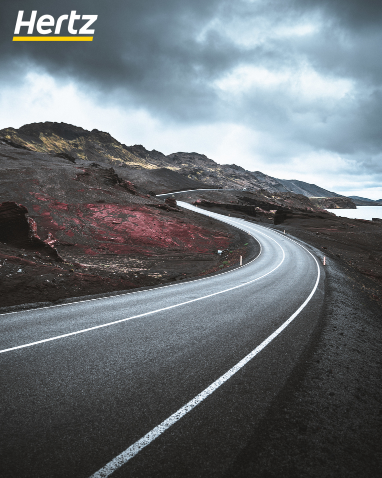 driving on the road to Reykjanes Iceland