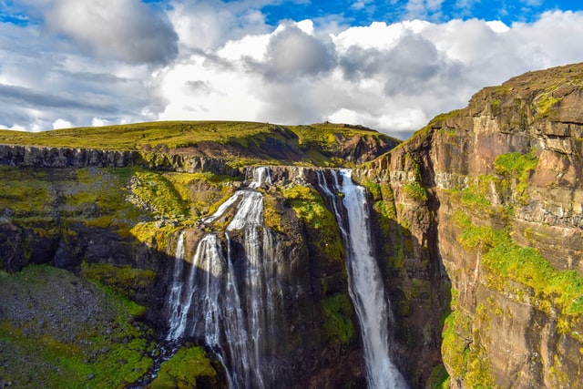 Glymur is the second longest waterfall in Iceland 