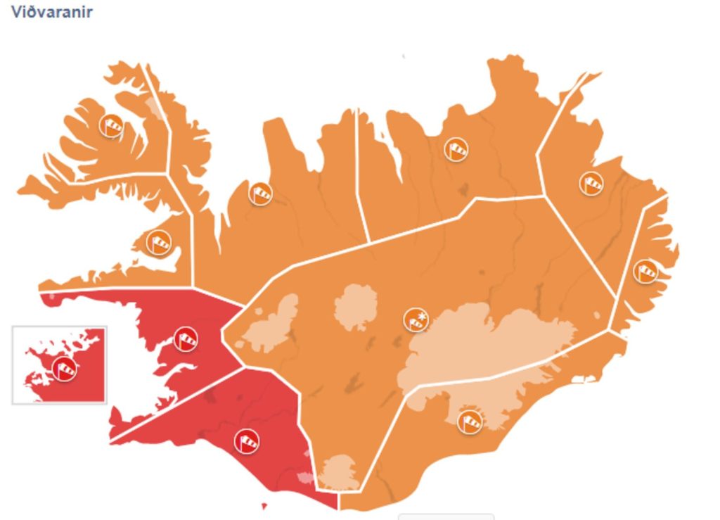 iceland extreme weather warning 