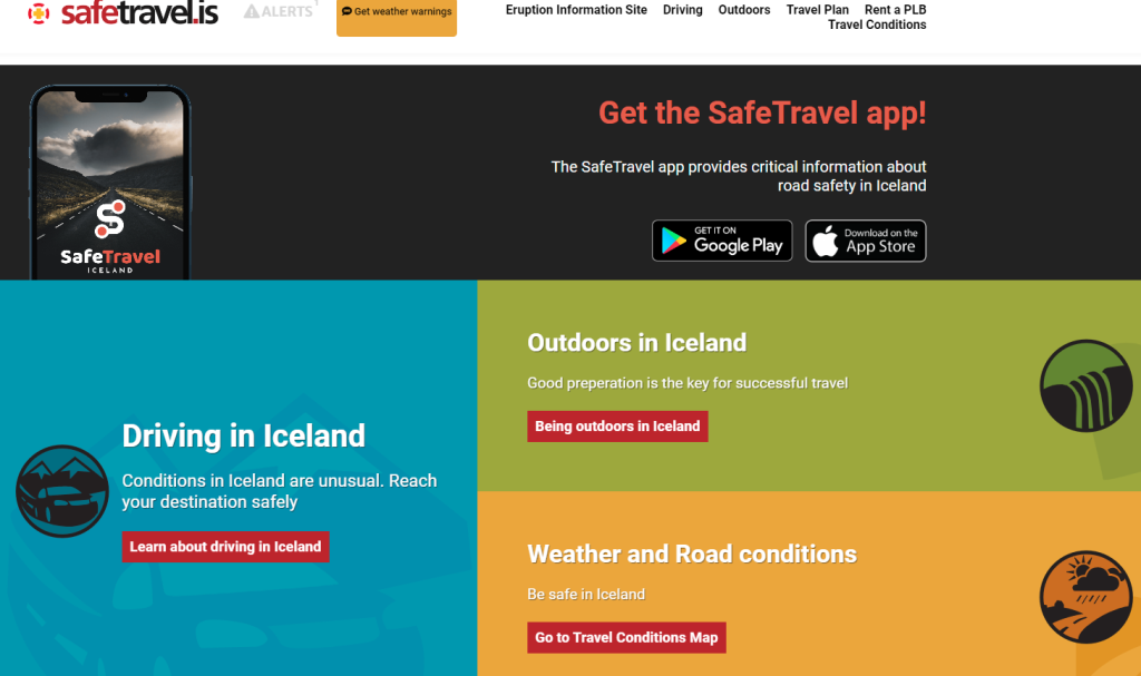 safe travel website is a must have website in iceland 