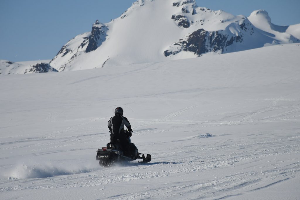 snowmobile is a popular activity in Iceland