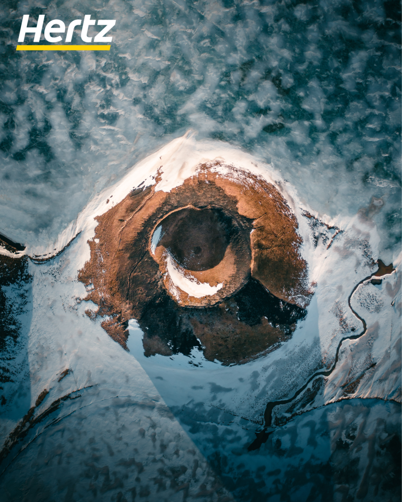 volcano from the top view iceland 