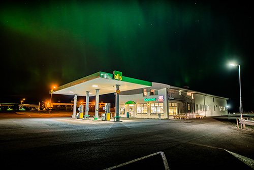 Olis gas station in Borgarnes Iceland
