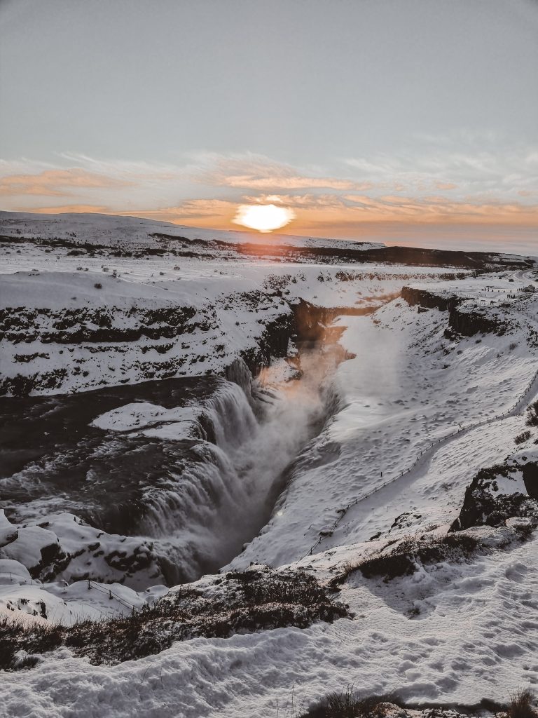 winter gullfoss iceland 