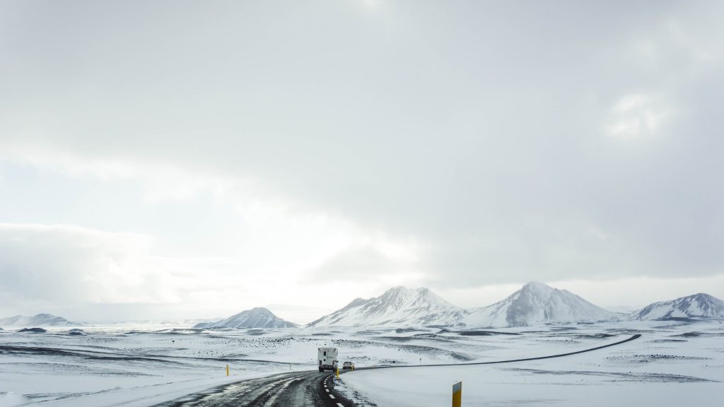 winter driving condition in iceland
