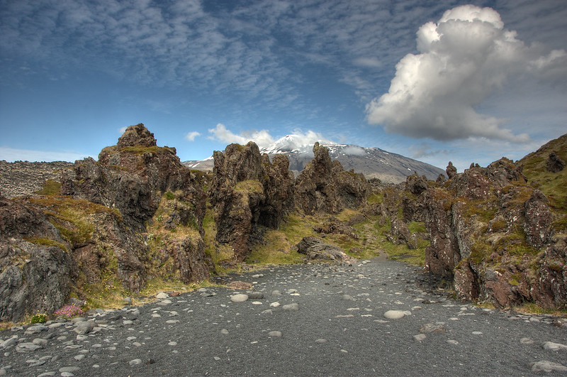 Djúpalónssandur Black Lava Rock Beach on the  snaefellsnees 