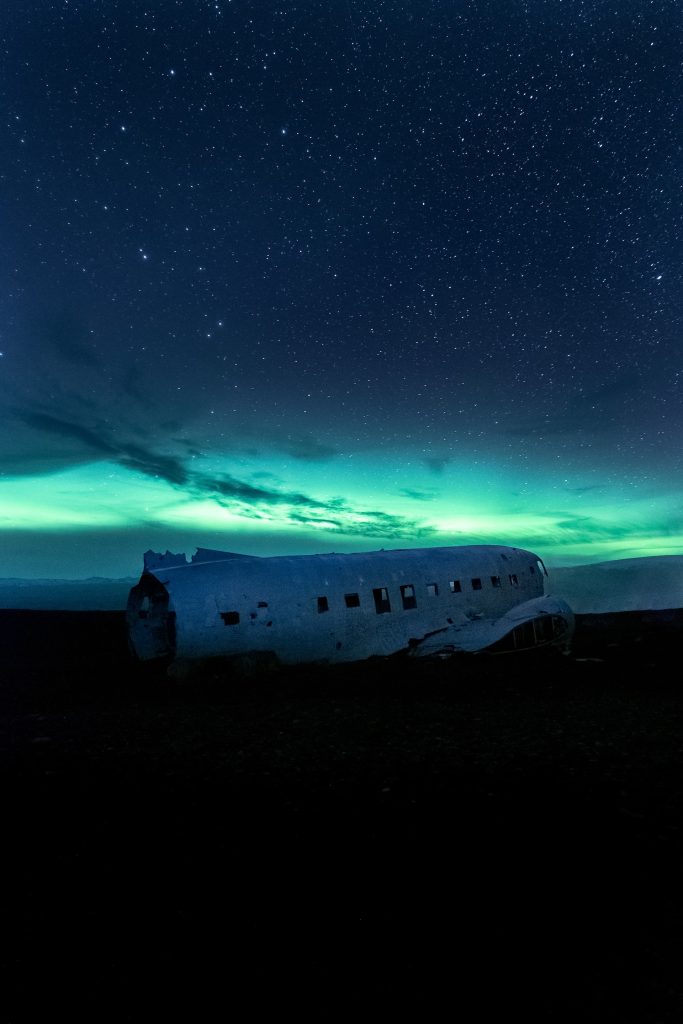 the iceland plane wreck in winter 