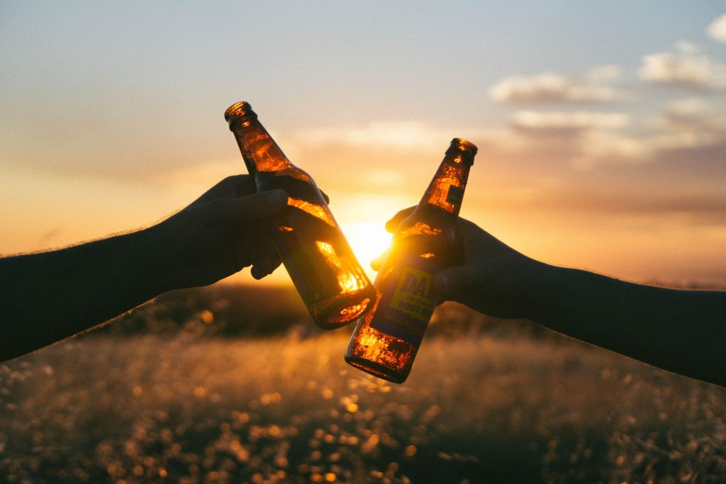 cheers with beer in Iceland 