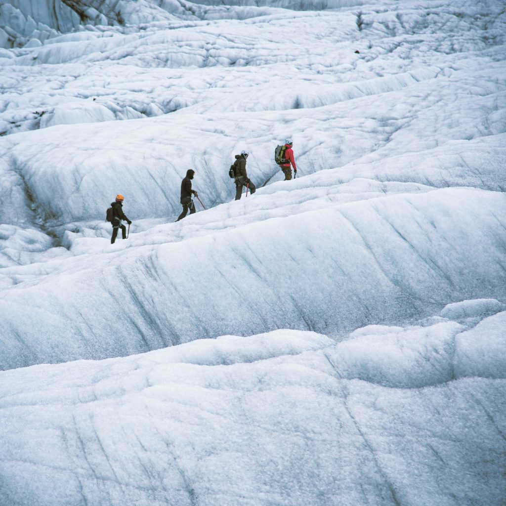 hiking on a glacier is one of the best thing to do in Iceland in March