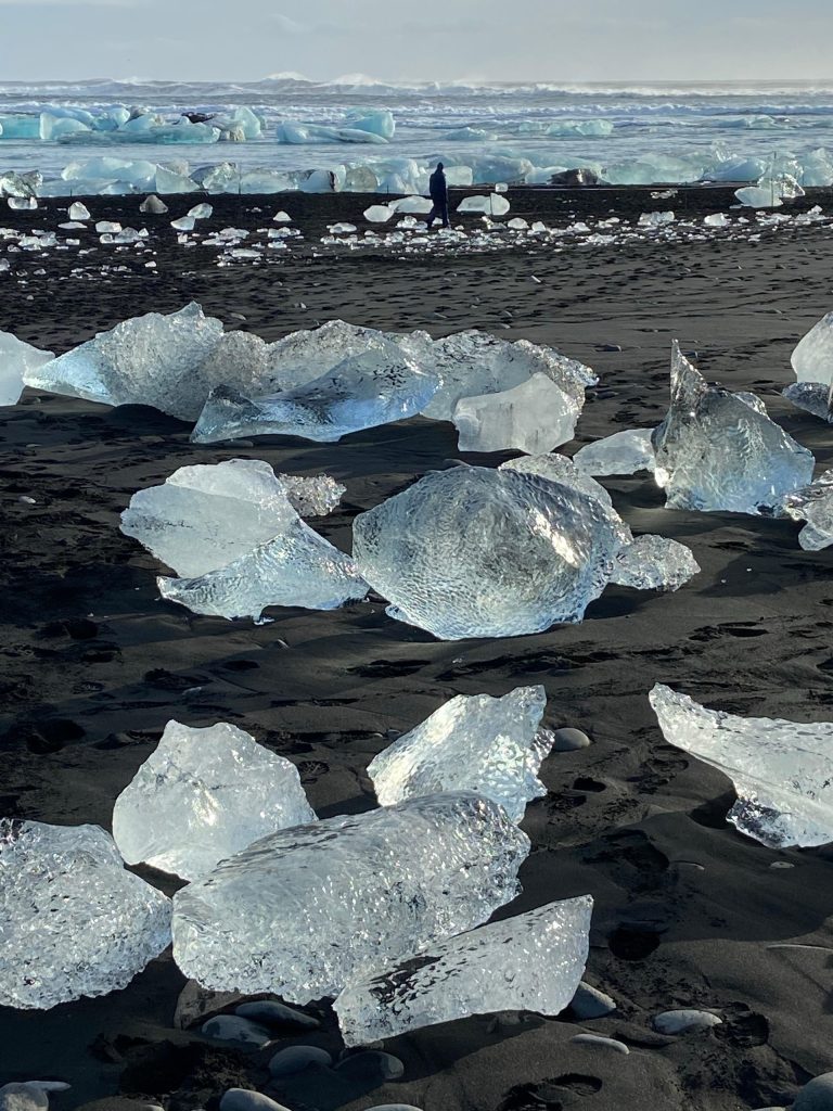 visit the diamond black sand beach in Iceland in March is a good idea