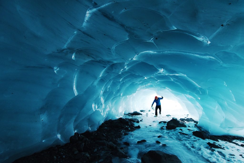 visit a natural glacier ice cave in Iceland
