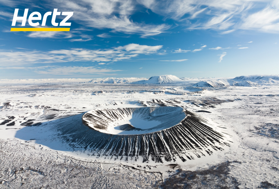 iceland north volcano in spring