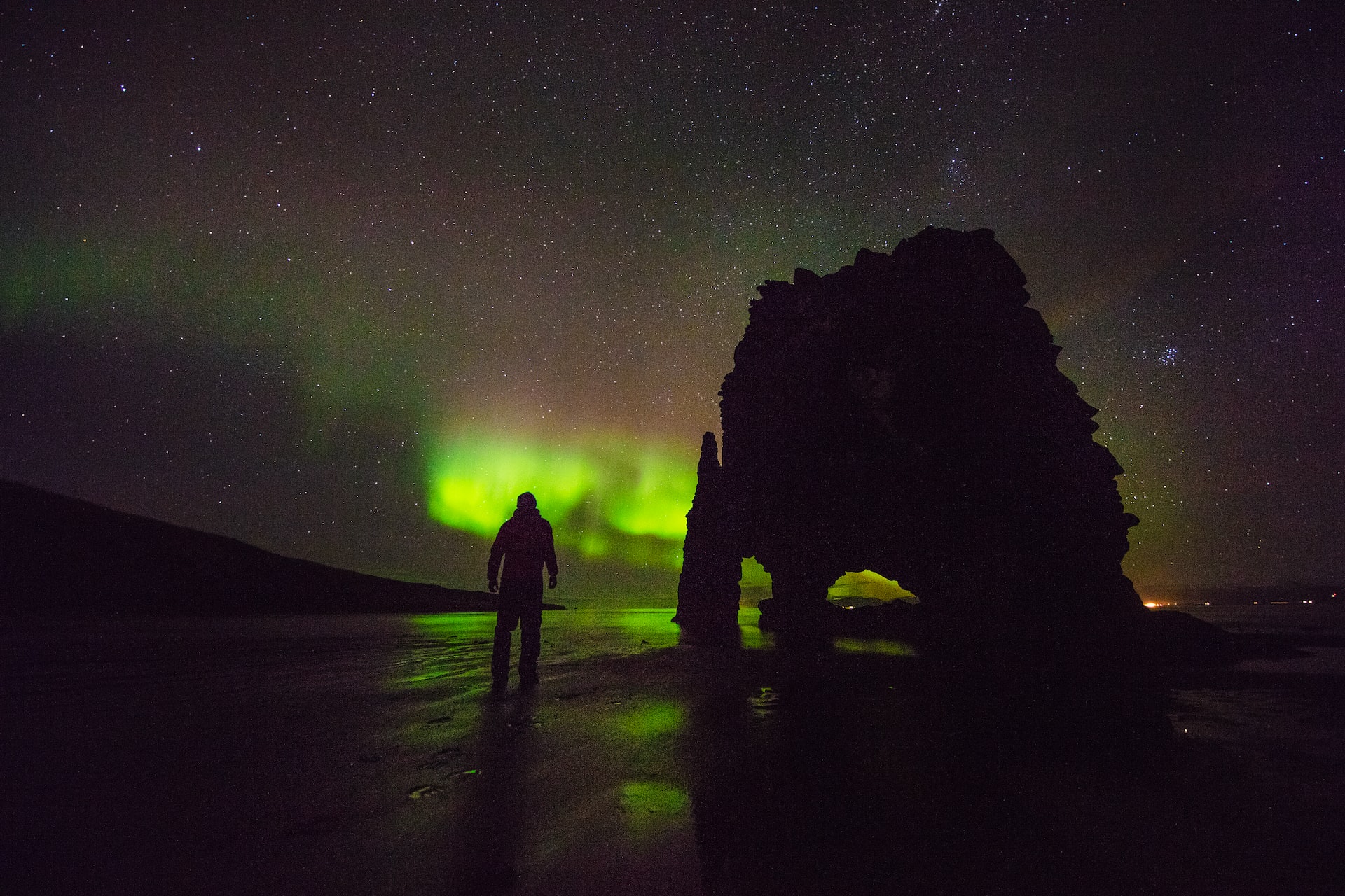 Auroras boreales en Islandia en abril.