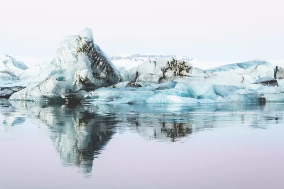 Jökulsárlón Glacier Lagoon with floating icebergs Iceland