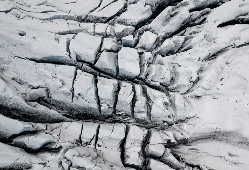 viewing the Iceland glacier from above