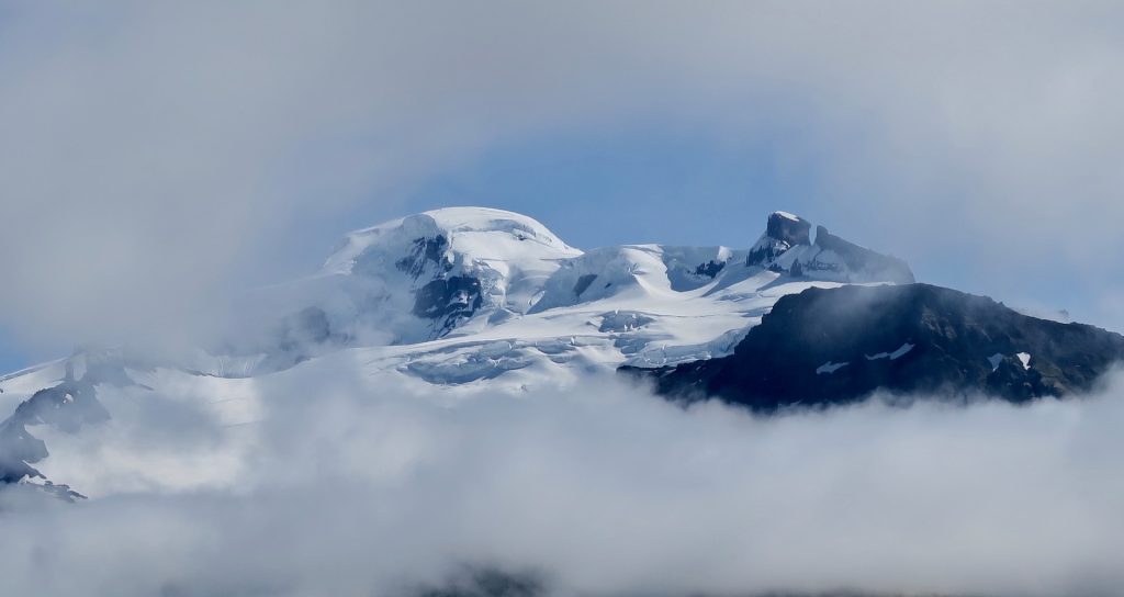 The Öræfajökull and the summit is Hvannadalshnjúkur 2119m high and the highest mountain peak in Iceland.