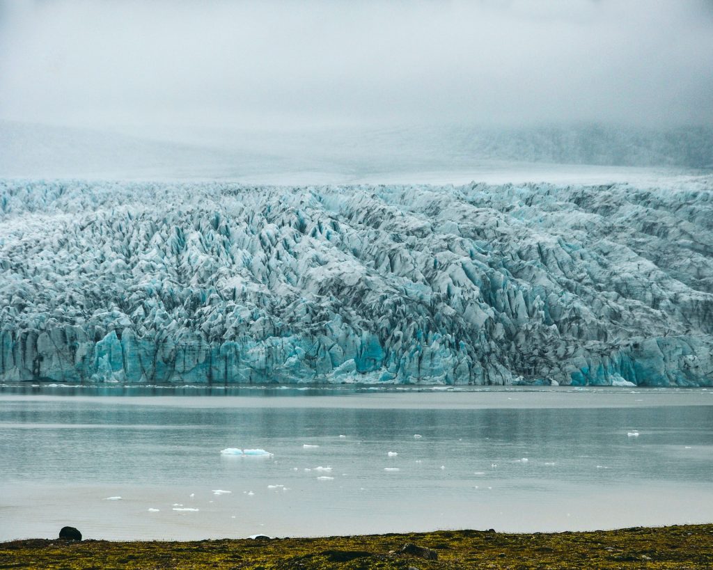 one part of the view of Vatnajökull Glacier in Iceland