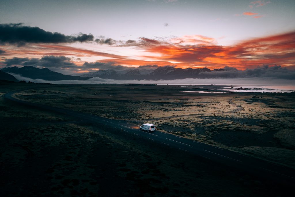 you can not see the northern light but midnight sun in Iceland during summer time