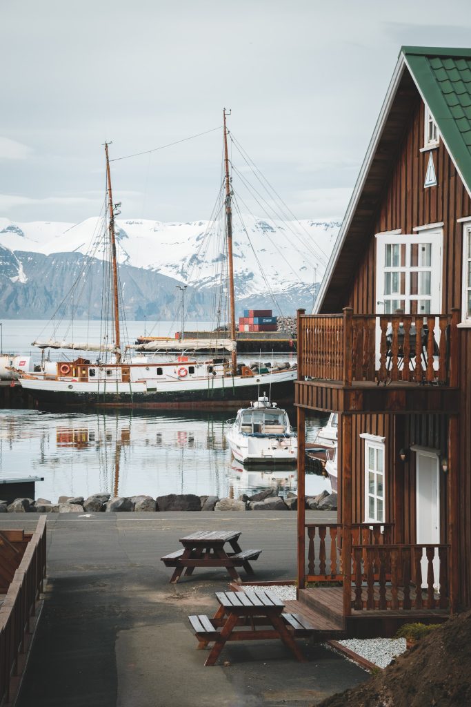 a sea view from the town of Huavik 