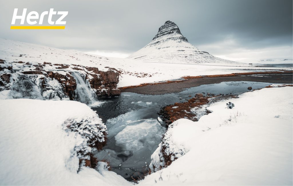 Kirkjufell in winter Iceland snaefellsnese 
