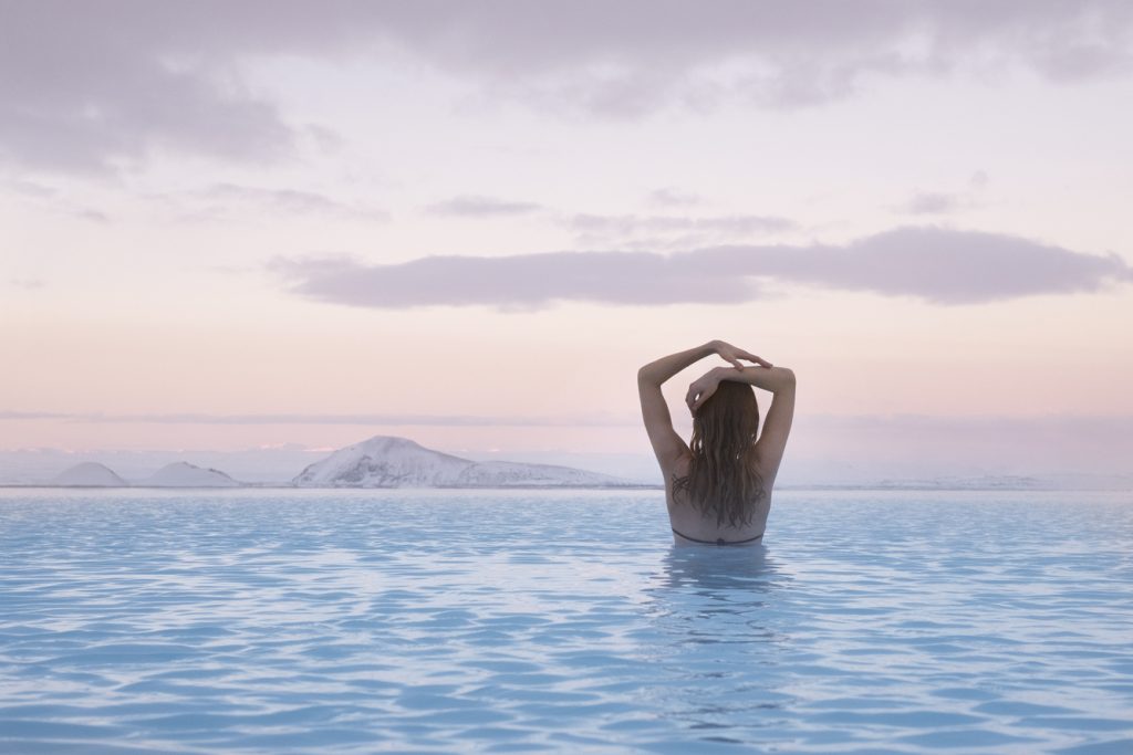 Winter view at Myvatn nature bath