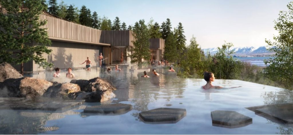 Iceland forest lagoon geothermal spa in Iceland