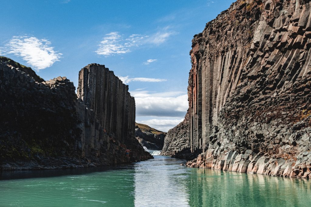 the view from the bottom of  What is Special About Stuðlagil Canyon