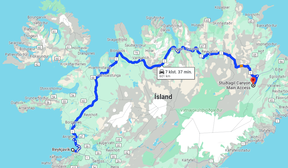 From Reykjavik to Stuðlagil Canyon