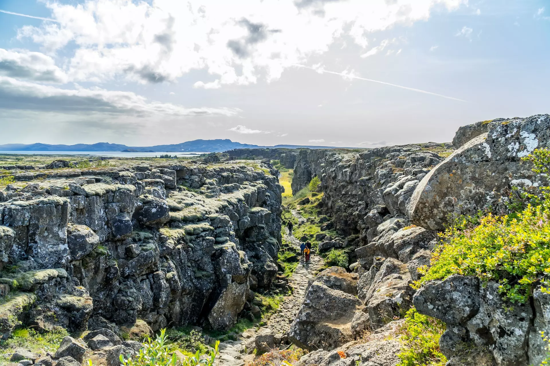 Almannagja Gorge at Thingvellir National Park Iceland