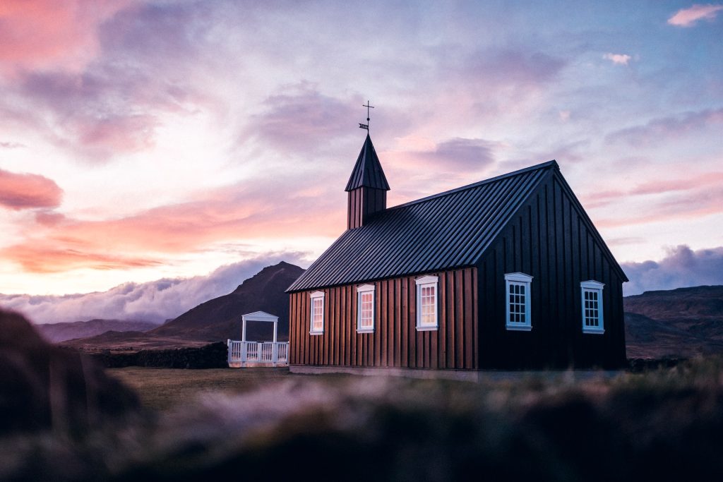 the Budakirkja black church in Iceland