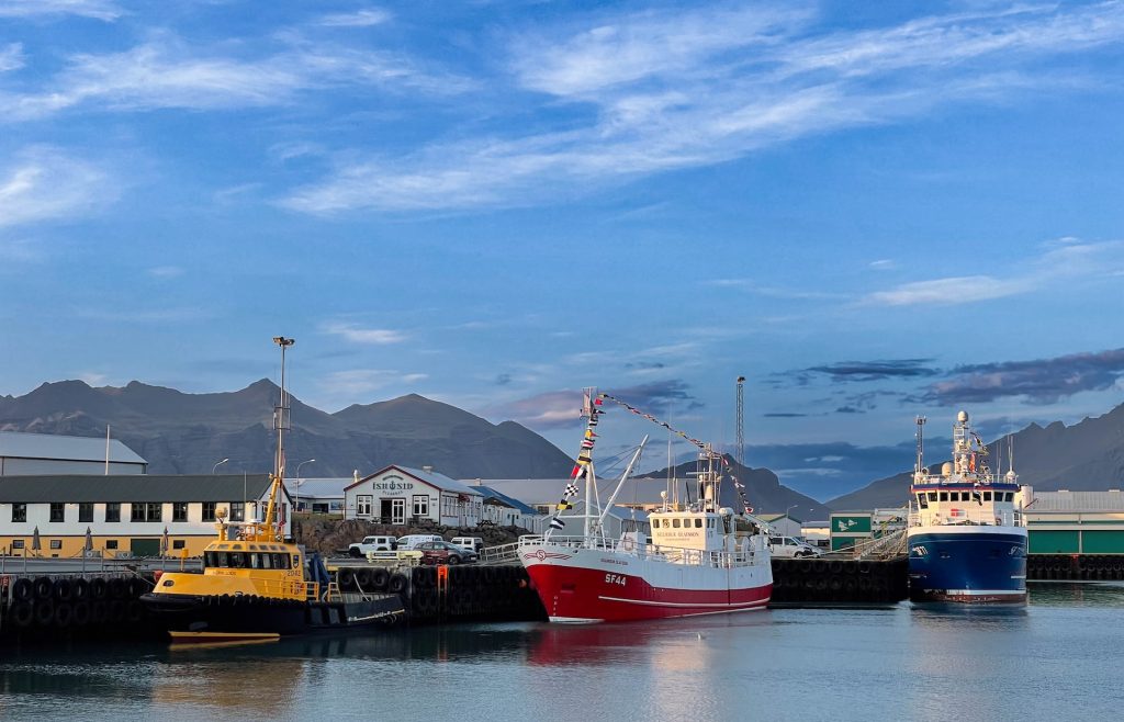 A view from the Hofn town harbor