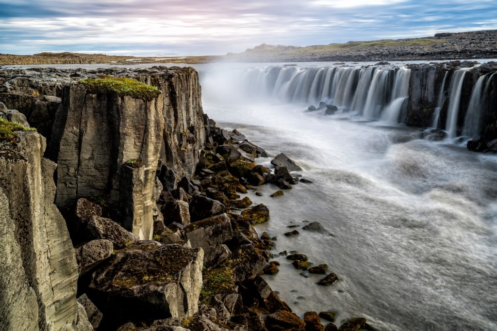 Selfoss waterfall is located in North Iceland