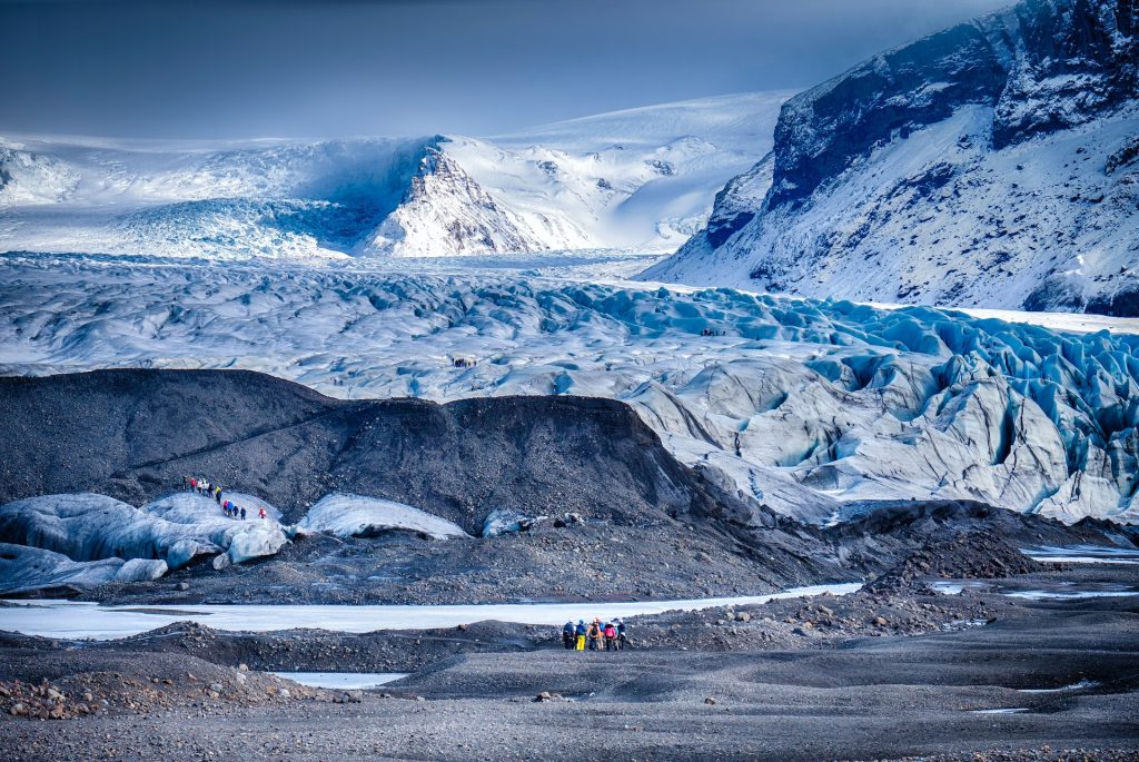 the glacier in skftafell area